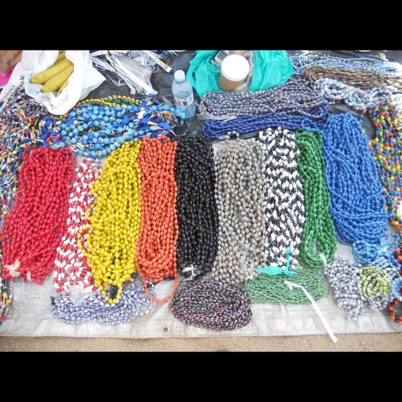 Black & Gold African Double-Strand Necklace - Picture 4 of 7